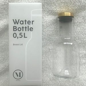 MENU glass water bottle
